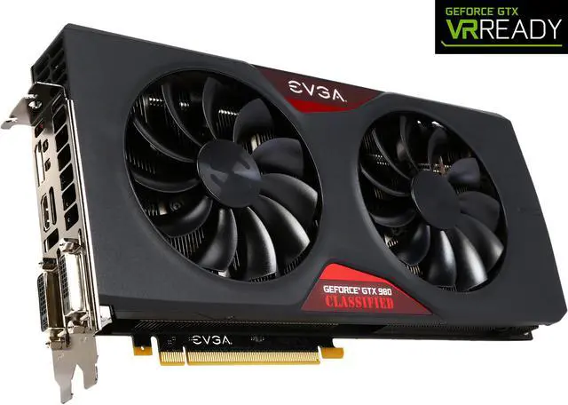 Main image of EVGA GeForce GTX 980 04G-P4-3988-KR 4GB CLASSIFIED GAMING w/ACX 2.0, 26% Cooler and 36% Quieter Cooling For Gaming Graphics Card