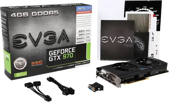 Alt view image 6 of 6 - EVGA GeForce GTX 970 04G-P4-3975-KR 4GB SSC GAMING w/ACX 2.0+, Whisper Silent Cooling Graphics Card