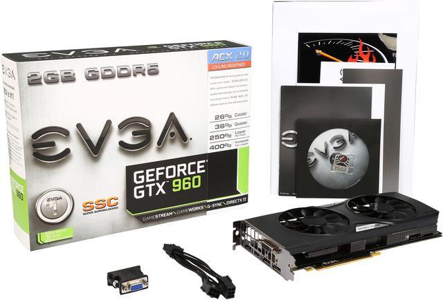 Alt view image 7 of 6 - EVGA GeForce GTX 960 02G-P4-2966-KR 2GB SSC GAMING w/ACX 2.0+, Whisper Silent Cooling Graphics Card