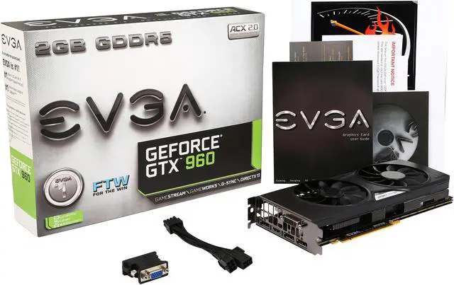 Alt view image 6 of 6 - EVGA GeForce GTX 960 2GB GDDR5 PCI Express 3.0 x16 SLI Support Graphics Card 02G-P4-2968-KR