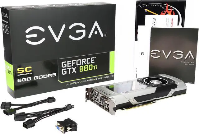 Alt view image 6 of 6 - EVGA GeForce GTX 980 Ti 06G-P4-4992-KR 6GB SC GAMING, Whisper Silent Cooling Graphics Card