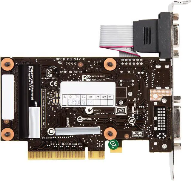 Alt view image 4 of 6 - EVGA GeForce GT 730 02G-P3-1733-RX 2GB GDDR3 64-bit DVI/HMDI/VGA Low Profile Graphics Card