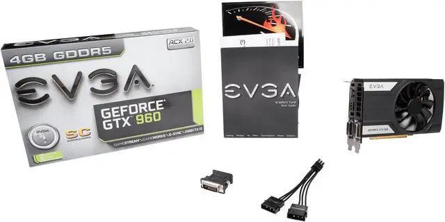 Alt view image 6 of 6 - EVGA GeForce GTX 960 04G-P4-1962-KR 4GB SC GAMING, Only 6.8 inches, Perfect for mITX Build Graphics Card