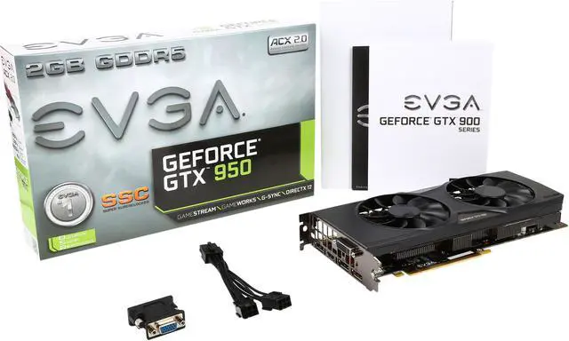 Alt view image 6 of 6 - EVGA GeForce GTX 950 02G-P4-2957-KR 2GB SSC GAMING, Silent Cooling Gaming Graphics Card