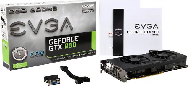 Alt view image 7 of 6 - EVGA GeForce GTX 950 02G-P4-2958-KR 2GB FTW GAMING, Silent Cooling Gaming Graphics Card