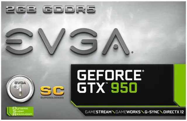 Alt view image 8 of 8 - EVGA GeForce GTX 950 2GB GDDR5 PCI Express 3.0 x16 SLI Support Graphics Card 02G-P4-1956-KR