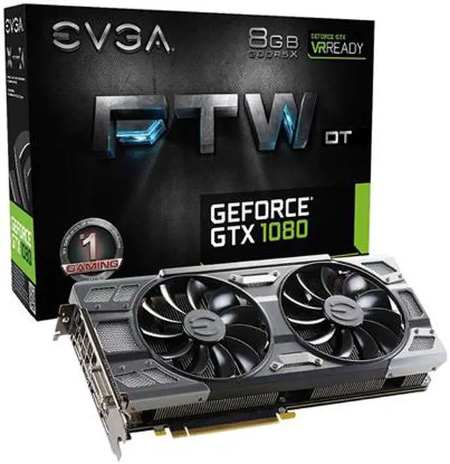 Alt view image 6 of 7 - EVGA GeForce GTX 1080 FTW DT GAMING ACX 3.0, 8GB GDDR5X, RGB LED, 10CM FAN, 10 Power Phases, DX12, 08G-P4-6284-KR