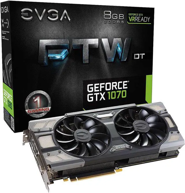 Alt view image 6 of 7 - EVGA GeForce GTX 1070 FTW DT  GAMING ACX 3.0, 8GB GDDR5, RGB LED, 10CM FAN, 10 Power Phases, DX12, 08G-P4-6274-KR