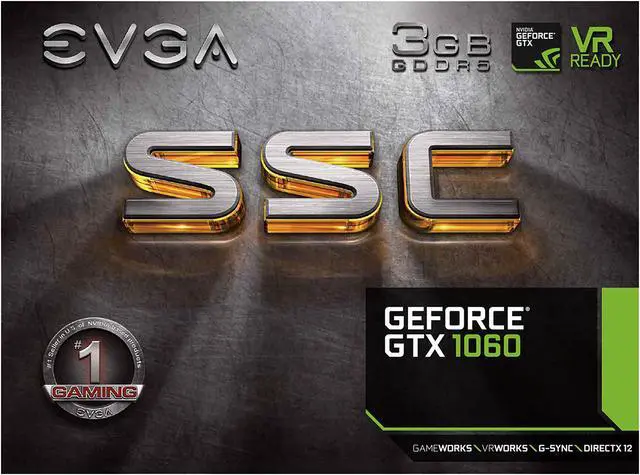 Alt view image 8 of 8 - EVGA GeForce GTX 1060 3GB SSC GAMING ACX 3.0, 03G-P4-6263-KR, 3GB GDDR5, LED, DX12 OSD Support (PXOC)