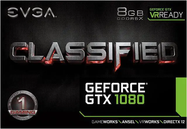 Alt view image 8 of 8 - EVGA GeForce GTX 1080 CLASSIFIED GAMING ACX 3.0, 08G-P4-6386-KR, 8GB GDDR5X, RGB LED, 10 CM Fan, 14 Power Phases, Double BIOS, DX12 OSD Support (PXOC)