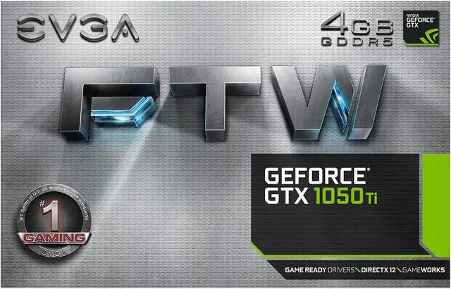 Alt view image 8 of 8 - EVGA GeForce GTX 1050 Ti FTW GAMING ACX 3.0, 04G-P4-6258-KR, 4GB GDDR5, DX12 OSD Support (PXOC)