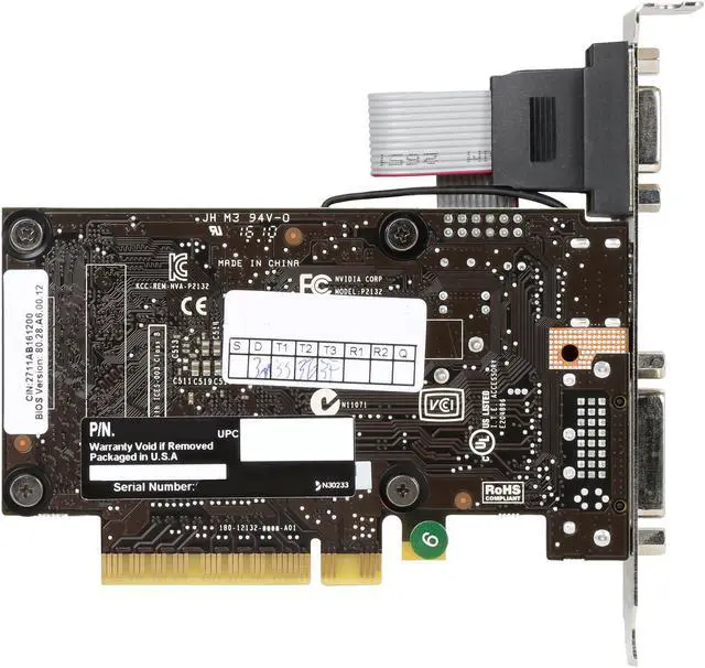 Alt view image 4 of 5 - EVGA GT 710 1GB DDR3 64-bit Single Slot, (Optional) Low Profile 01G-P3-2711-RX