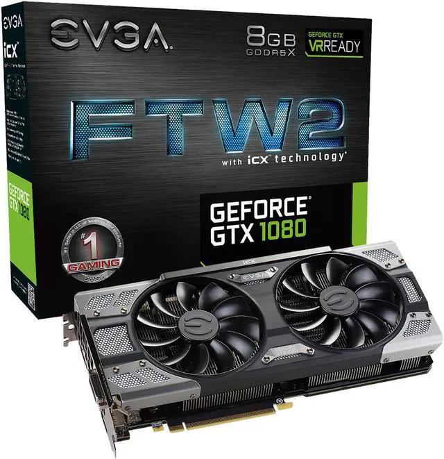 Alt view image 6 of 6 - EVGA GeForce GTX 1080 FTW2 GAMING iCX, 08G-P4-6686-KR, 8GB GDDR5X, RGB LED, 9 Thermal Sensors, Asynchronous Fan Control, Thermal Display LED System, Optimized Airflow Fin Design, Die Cast/Form Fitted Baseplate/Backplate