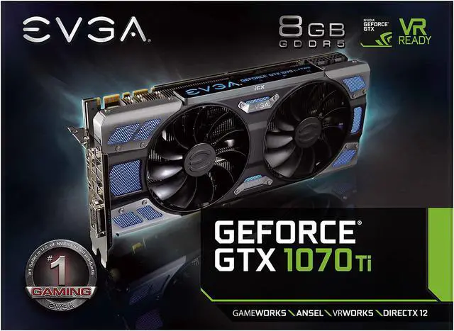 Alt view image 7 of 7 - EVGA GeForce GTX 1070 Ti FTW2 GAMING 08G-P4-6775-KR, 8GB GDDR5 iCX - 9 Thermal Sensors & RGB LED G/P/M