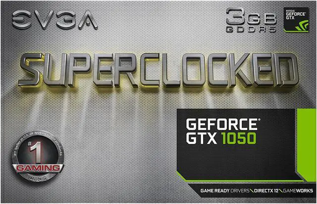 Alt view image 8 of 8 - EVGA GeForce GTX 1050 SC GAMING, 03G-P4-6153-KR, 3GB GDDR5, ACX 2.0 (Single Fan)