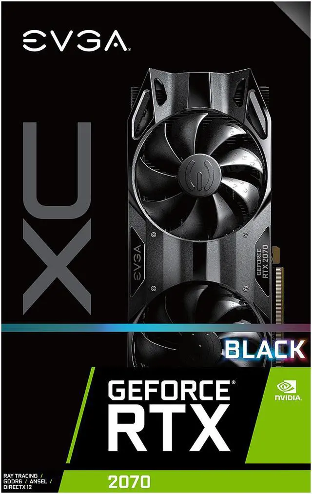 Alt view image 7 of 7 - EVGA GeForce RTX 2070 XC BLACK EDITION GAMING, 08G-P4-1171-KR, 8GB GDDR6, Dual HDB Fans