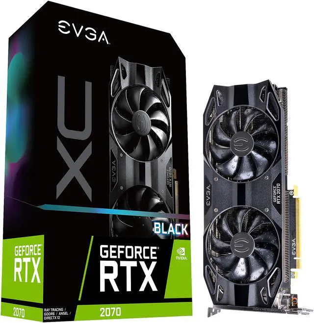 Alt view image 6 of 7 - EVGA GeForce RTX 2070 XC BLACK EDITION GAMING, 08G-P4-1171-KR, 8GB GDDR6, Dual HDB Fans