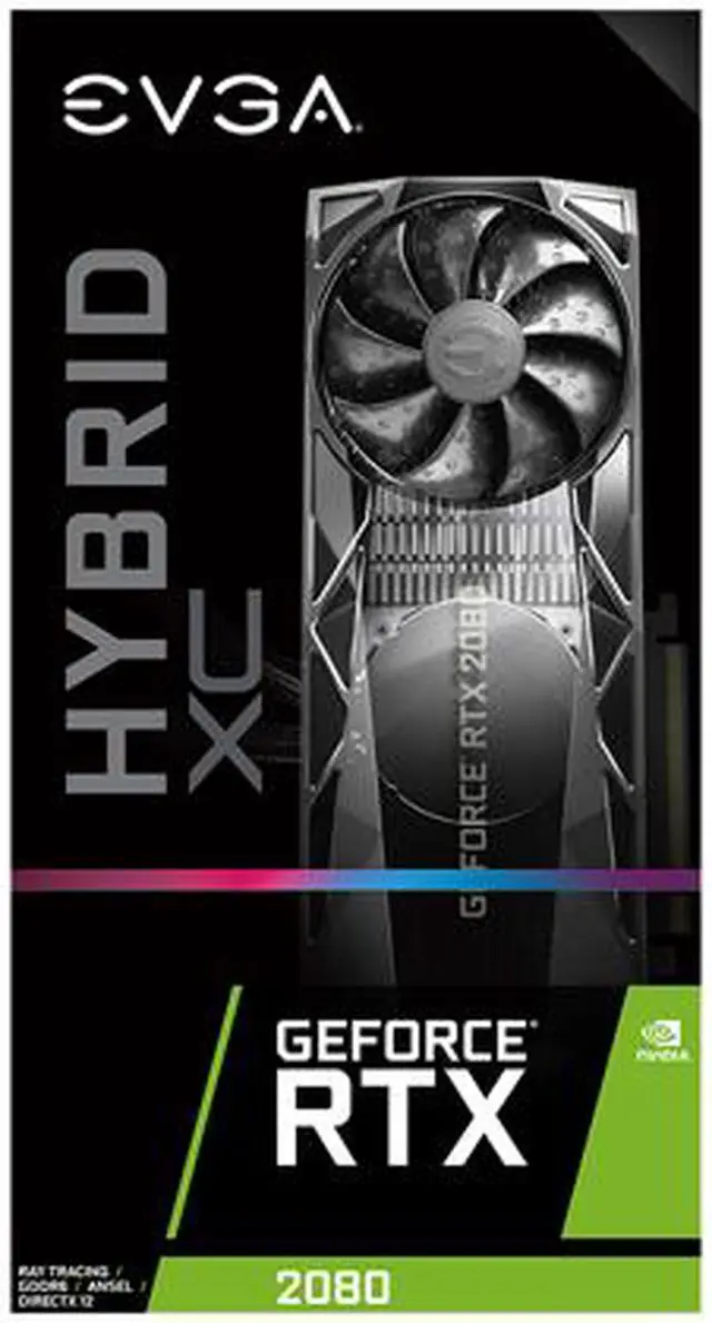 Alt view image 7 of 7 - EVGA GeForce RTX 2080 XC HYBRID GAMING Video Card, 08G-P4-2184-KR, 8GB GDDR6, HYBRID & RGB LED Logo