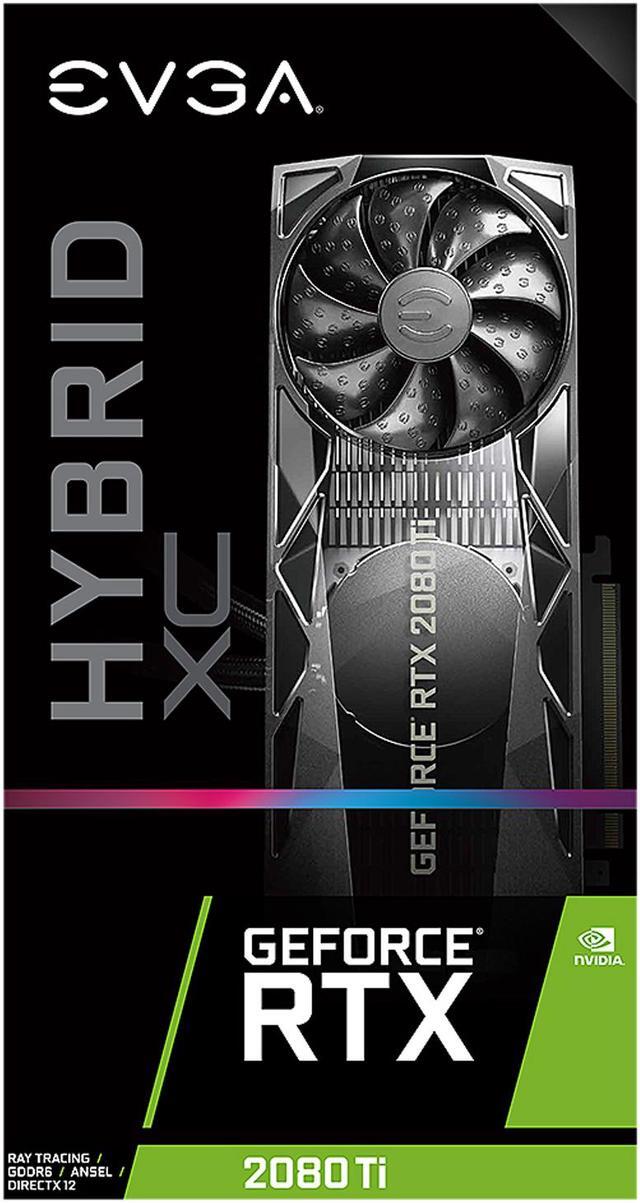 Alt view image 8 of 9 - EVGA GeForce RTX 2080 Ti XC HYBRID GAMING, 11G-P4-2384-KR, 11GB GDDR6, HYBRID, RGB LED Logo, Metal Backplate