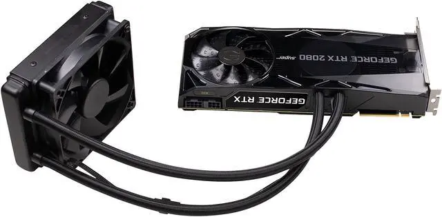 Alt view image 2 of 4 - EVGA GeForce RTX 2080 SUPER XC HYBRID GAMING, 08G-P4-3188-KR, 8GB GDDR6, RGB LED Logo, Metal Backplate