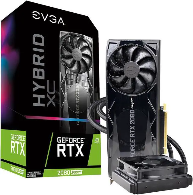 Alt view image 6 of 7 - EVGA GeForce RTX 2080 SUPER XC HYBRID GAMING, 08G-P4-3188-KR, 8GB GDDR6, RGB LED Logo, Metal Backplate