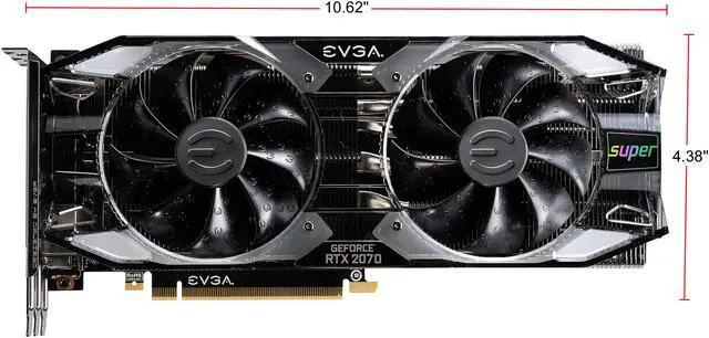Alt view image 3 of 8 - EVGA GeForce RTX 2070 SUPER XC ULTRA+ Video Card, OVERCLOCKED, 2.75-Slot Extreme Cool Dual, 70C Gaming, RGB, Metal Backplate, 08G-P4-3175-KR, 8GB 15.5 GHz GDDR6