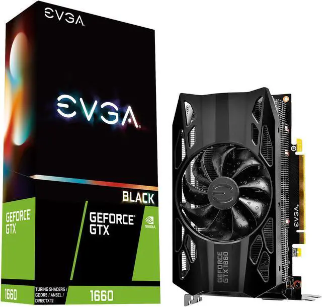 Alt view image 7 of 7 - EVGA GeForce GTX 1660 BLACK GAMING Video Card, 06G-P4-1160-KR, 6GB GDDR5, Single Fan