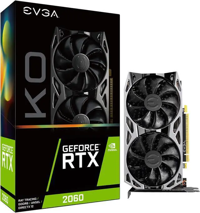 Alt view image 8 of 8 - EVGA GeForce RTX 2060 KO GAMING Video Card, 06G-P4-2066-KR, 6GB GDDR6, Dual Fans, Metal Backplate