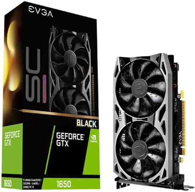 Alt view image 7 of 7 - EVGA GeForce GTX 1650 SC ULTRA BLACK GAMING GDDR6, 04G-P4-1255-KR, 4GB GDDR6, Dual Fan, Metal Backplate