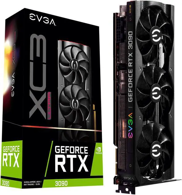 Alt view image 8 of 8 - EVGA GeForce RTX 3090 XC3 ULTRA GAMING Video Card, 24G-P5-3975-KR, 24GB GDDR6X, iCX3 Cooling, ARGB LED, Metal Backplate