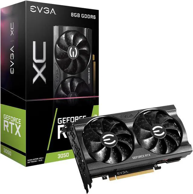 Alt view image 9 of 9 - EVGA GeForce RTX 3050 XC GAMING Video Card, 08G-P5-3553-KR, 8GB GDDR6, Dual-Fan, Metal Backplate