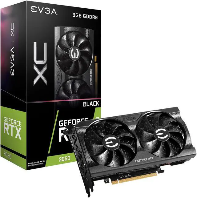 Alt view image 8 of 8 - EVGA GeForce RTX 3050 XC BLACK GAMING Video Card, 08G-P5-3551-KR, 8GB GDDR6, Dual-Fan