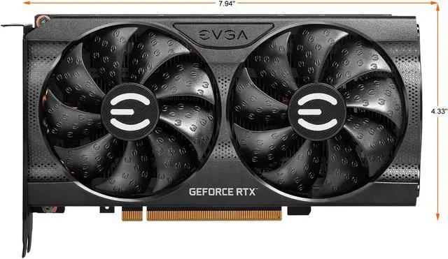 Alt view image 2 of 6 - EVGA GeForce RTX 3050 XC BLACK GAMING Video Card, 08G-P5-3551-KR, 8GB GDDR6, Dual-Fan