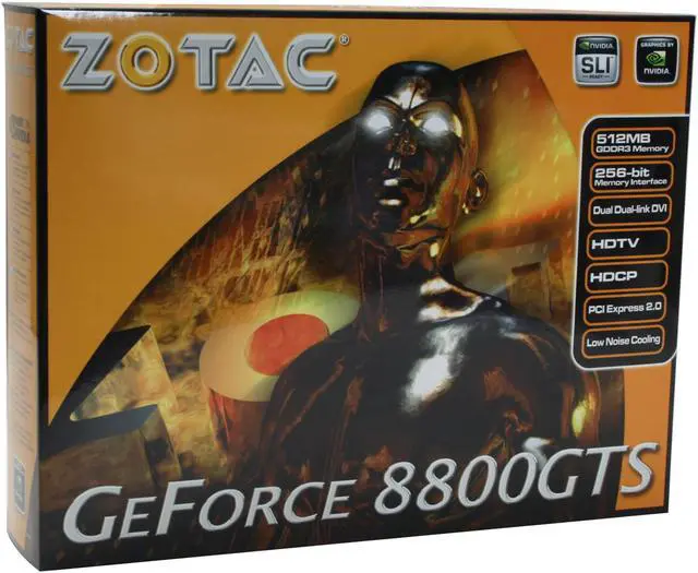 Alt view image 5 of 5 - ZOTAC GeForce 8800GTS (G92) 512MB GDDR3 PCI Express 2.0 x16 SLI Support Graphics Card ZT-88SES2P-FSP