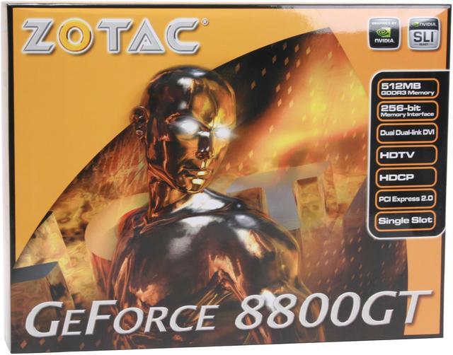 Alt view image 8 of 8 - ZOTAC GeForce 8800 GT 512MB GDDR3 PCI Express 2.0 x16 SLI Support Graphics Card ZT-88TES2P-FSP