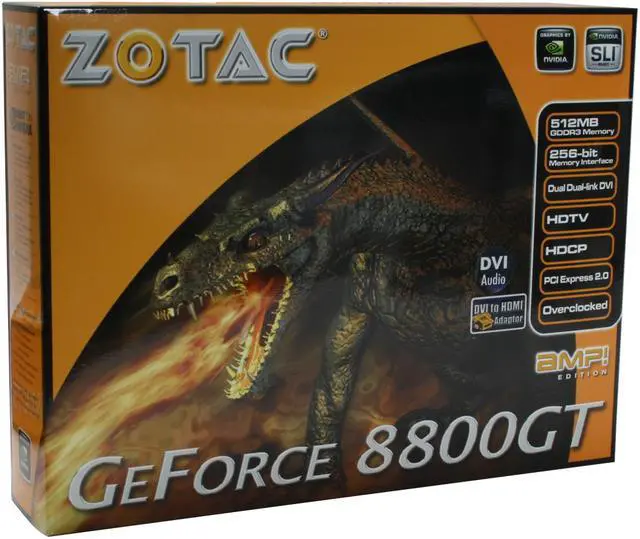 Alt view image 7 of 7 - ZOTAC GeForce 8800 GT 512MB GDDR3 PCI Express 2.0 x16 SLI Support Graphics Card ZT-88TES3P-FCP