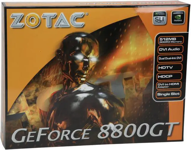 Alt view image 8 of 8 - ZOTAC GeForce 8800 GT 512MB GDDR3 PCI Express 2.0 x16 SLI Support Graphics Card ZT-88TES3P-FSP