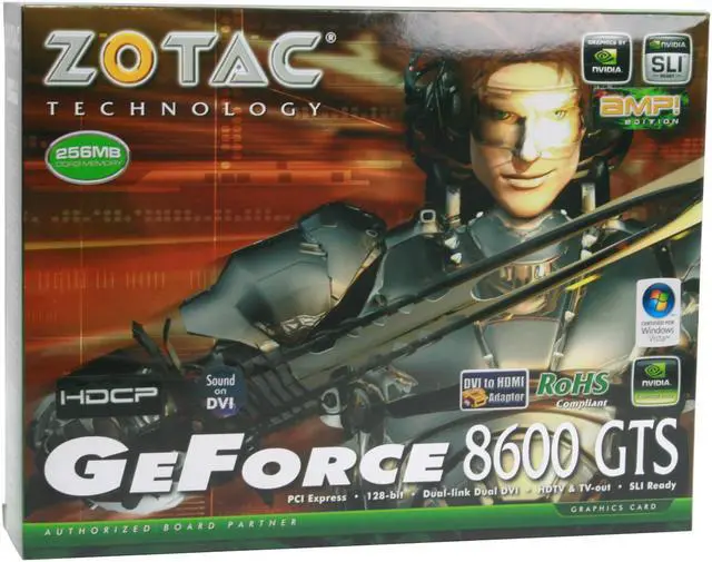 Alt view image 7 of 7 - ZOTAC GeForce 8600 GTS 256MB GDDR3 PCI Express x16 SLI Support Graphics Card ZT-86SE25P-FPP