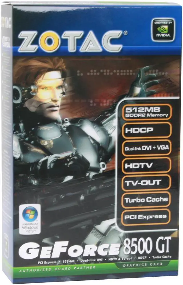 Alt view image 5 of 5 - ZOTAC GeForce 8500 GT 512MB GDDR2 PCI Express x16 Graphics Card ZT-85TEH2P-FSR