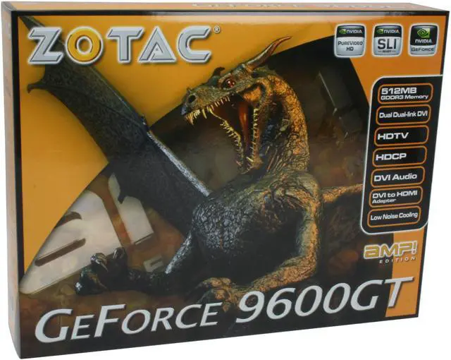 Alt view image 8 of 8 - ZOTAC GeForce 9600 GT 512MB GDDR3 PCI Express 2.0 x16 SLI Support Graphics Card ZT-96TES3P-FCP