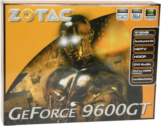 Alt view image 8 of 8 - ZOTAC GeForce 9600 GT 512MB GDDR3 PCI Express 2.0 x16 SLI Support Graphics Card ZT-96TES2P-FSP