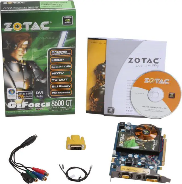 Alt view image 5 of 5 - ZOTAC GeForce 8600 GT 512MB GDDR2 PCI Express x16 SLI Support Graphics Card ZT-86TEH4P-FS