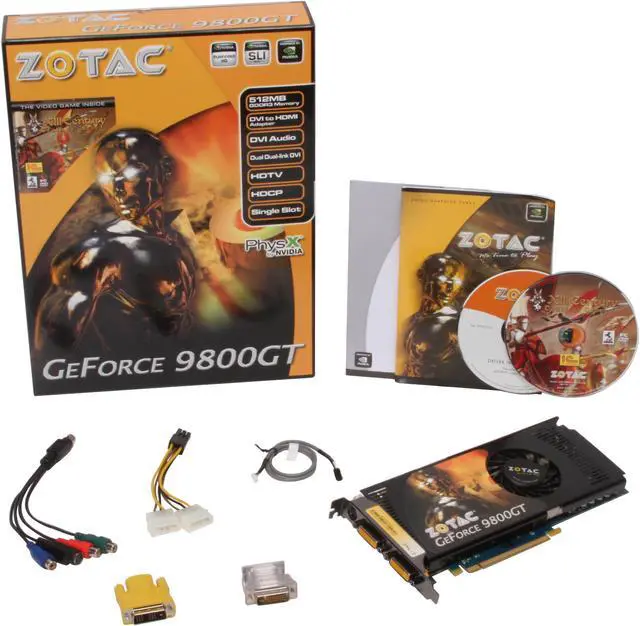 Alt view image 6 of 6 - ZOTAC GeForce 9800 GT 512MB GDDR3 PCI Express 2.0 x16 SLI Support Graphics Card ZT-98GES3P-FSP