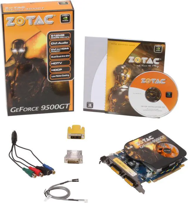 Alt view image 5 of 5 - ZOTAC GeForce 9500 GT 512MB GDDR2 PCI Express 2.0 x16 SLI Support Graphics Card ZT-95TEH2P-FSL