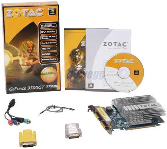 Alt view image 5 of 5 - ZOTAC GeForce 9500 GT 512MB GDDR3 PCI Express x16 SLI Support Graphics Card ZT-95TES2P-HSL