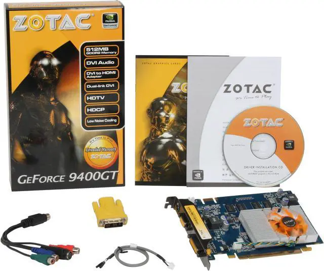 Alt view image 5 of 5 - ZOTAC GeForce 9400 GT 512MB GDDR2 PCI Express 2.0 x16 SLI Support Graphics Card ZT-94TEH2P-FSL