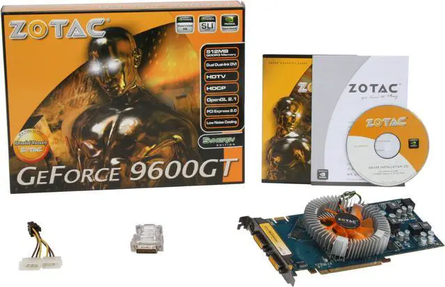 Alt view image 6 of 6 - ZOTAC GeForce 9600 GT 512MB GDDR3 PCI Express 2.0 x16 SLI Support Graphics Card ZT-96TES4P-FDR