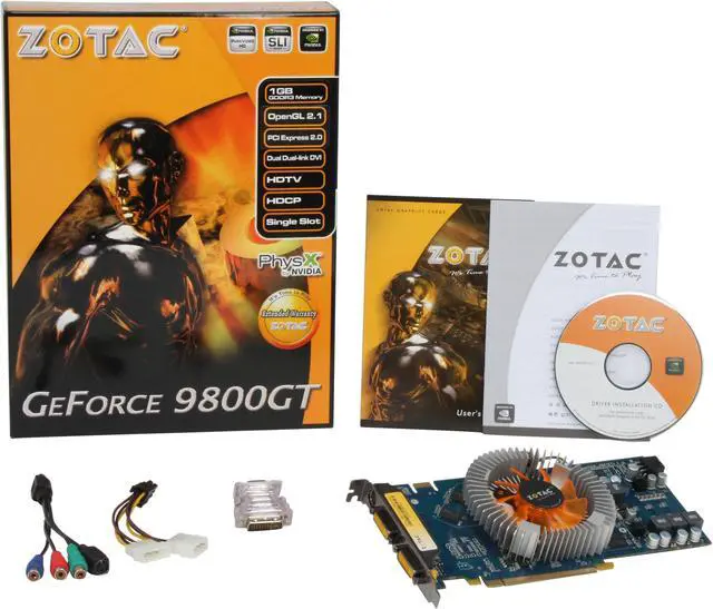 Alt view image 6 of 6 - ZOTAC GeForce 9800 GT 1GB GDDR3 PCI Express 2.0 x16 SLI Support Graphics Card ZT-98GEY3P-FSR