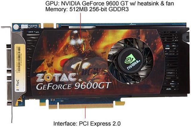 ZOTAC GeForce 9600 GT Video Card ZT 96TES3P FSR Newegg