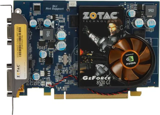 Alt view image 3 of 5 - ZOTAC GeForce 8500 GT 512MB GDDR2 PCI Express x16 Graphics Card ZT-85TEH2P-FSL